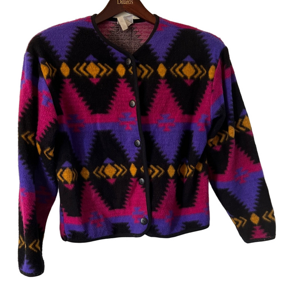 David Wayne Sweaters - Vintage Colorful Geometric Pattern Sweater Small